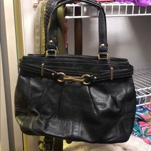 Authentic black leather coach purse